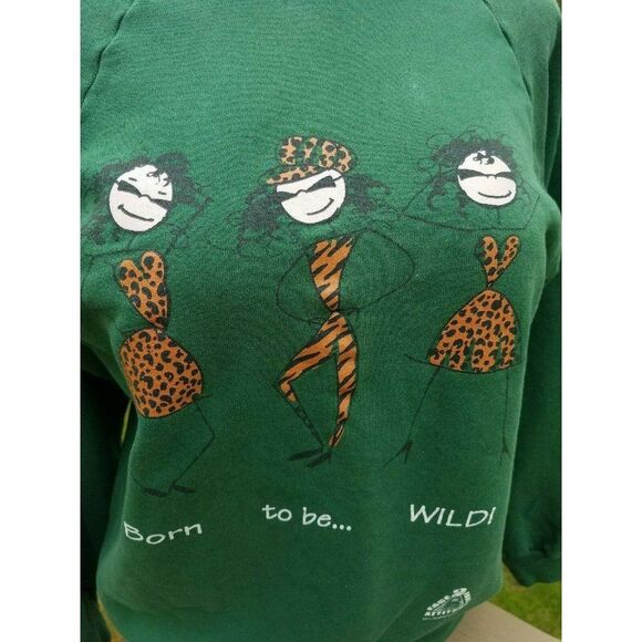 Hanes Activewear Born to Be Wild 50 50 Blend Leopard Dress XL USA Sweatshirt - Picture 5 of 7